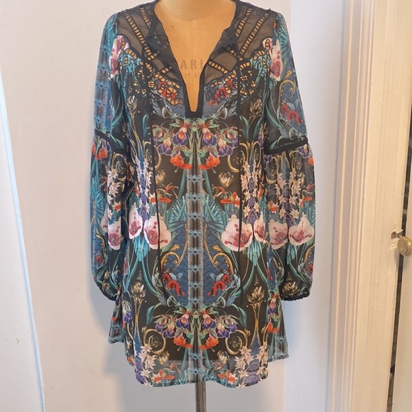 bebe Tropical Print Tunic XXS - Picture 1 of 6